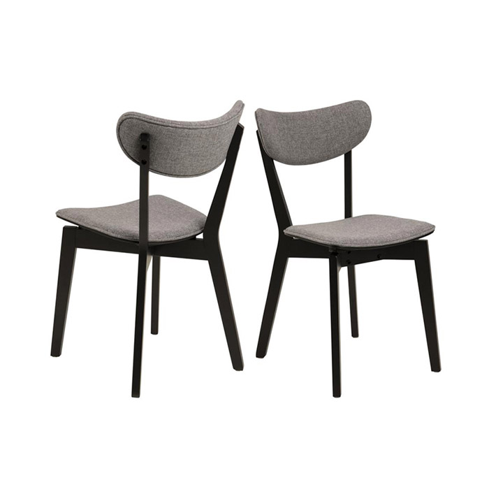 Roxby spisebordsstol - sort eg m/grå stof