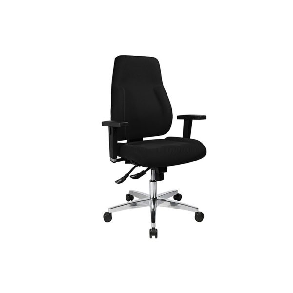 ST 91 kontorstol i sort stof med chrome ben