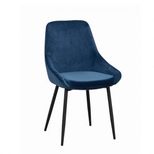 Sierra spisebordsstol – mørkeblå velour