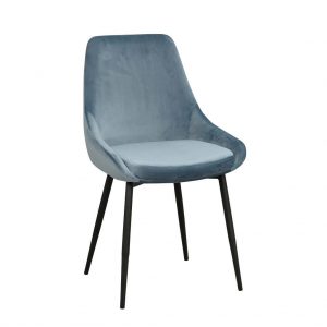 Sierra spisebordsstol – lyseblå velour