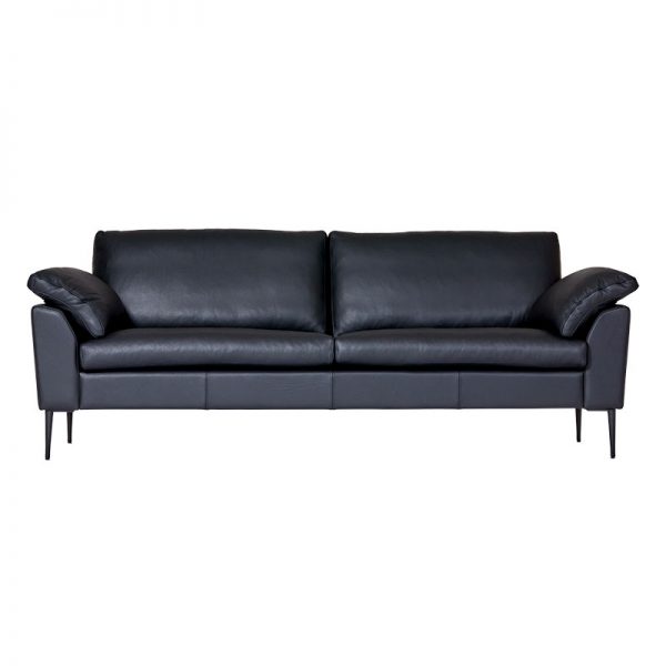 Skalma Sevilla læder sofa med sorte metalben