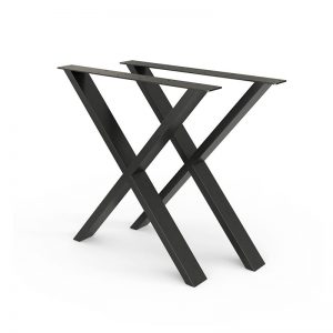 X-stel til bordplade – sortmetal