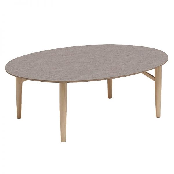 Thomsen Furniture Katrine sofabord ellipseformet i laminat med egetræsben