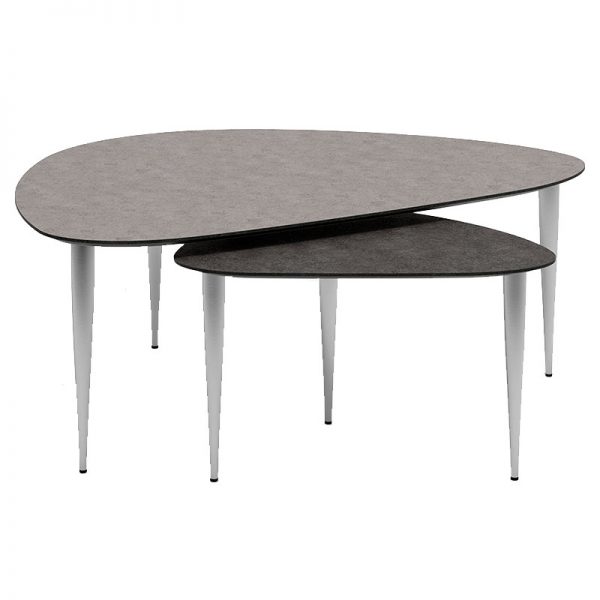 Thomsen Furniture Katrine sofabordssæt i granitgrå og mørkgrå laminat