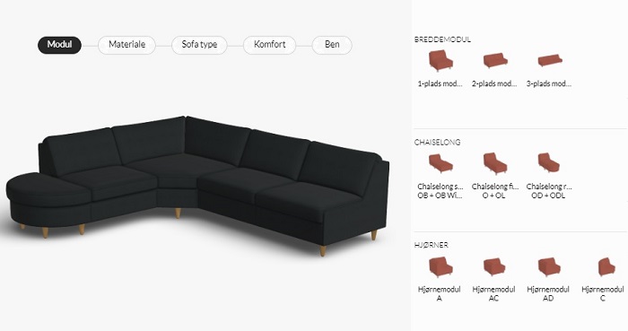 hensigt Jonglere Legepladsudstyr Uniq Modulsofa | Design din egen sofa hos Lauridsens Møbler