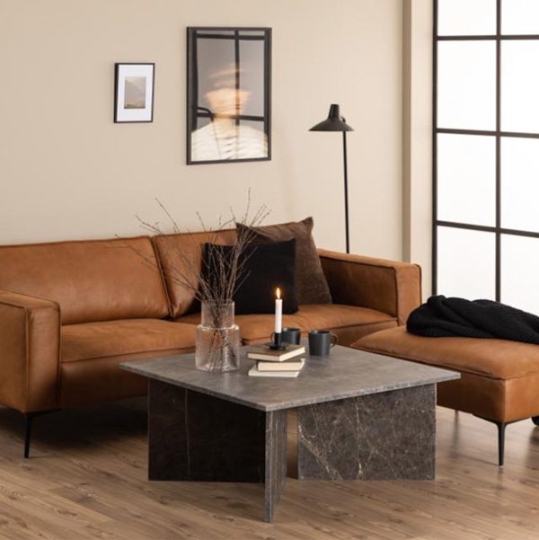 Vega marmor sofabord brun sort mijlø