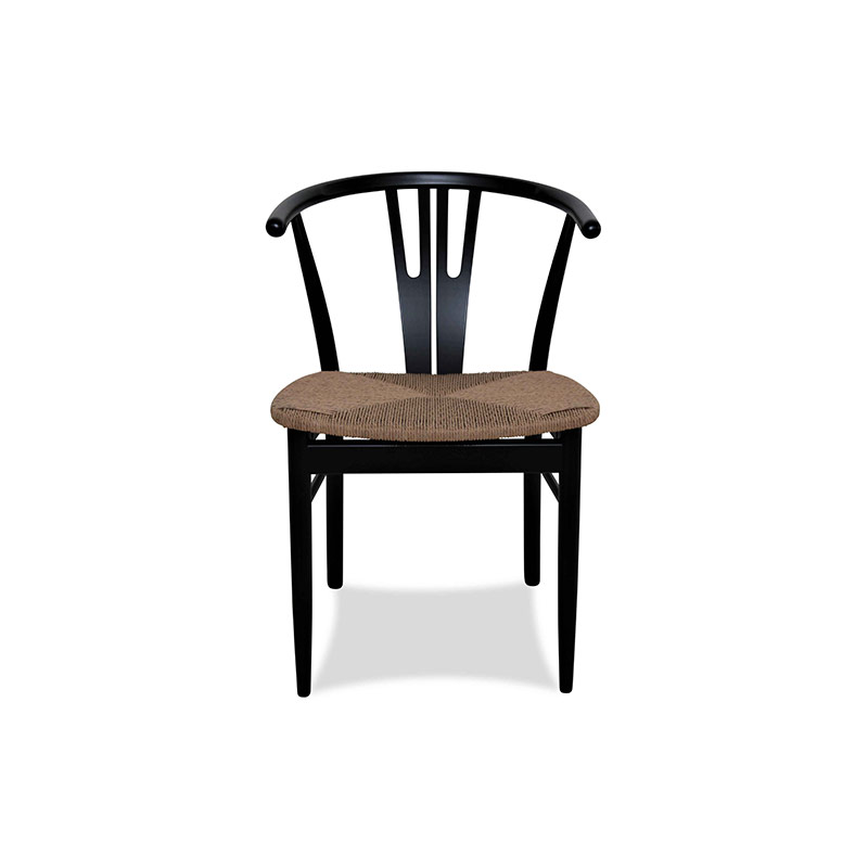 Vega spisebordsstol - sortlakeret m/fletsæde