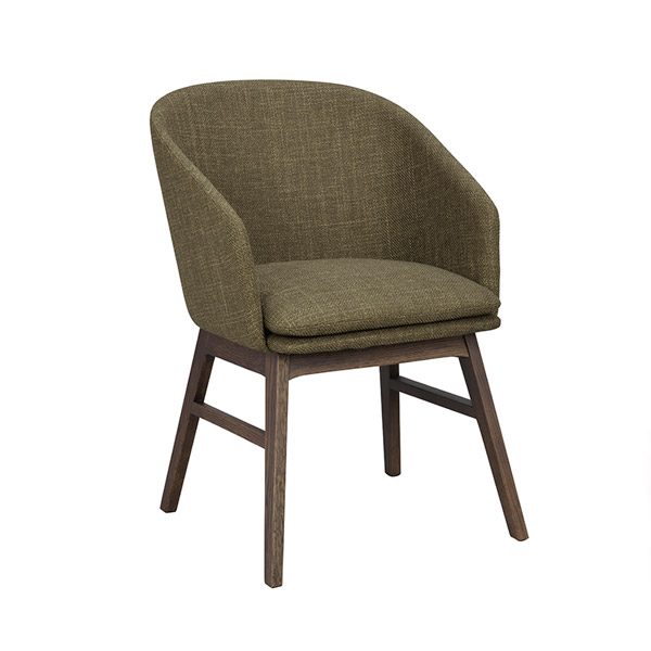Windham spisebordsstol grøn brun skråt forfra