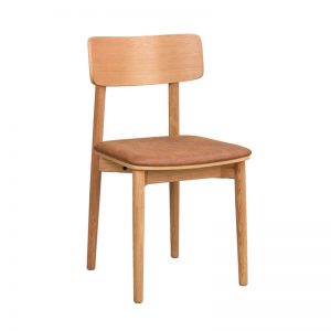 2 x Wolcott spisebordsstole – eg/brun